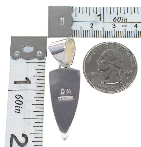 Genuine Sterling Silver Turquoise Inlay Pendant AX96467